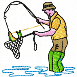 Fishing Embroidery Design 8 Fishing Embroidery Design 8